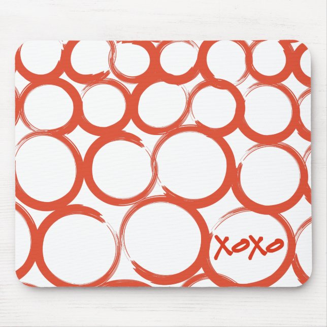 Tapis De Souris Valentine a peint XOXO (Devant)
