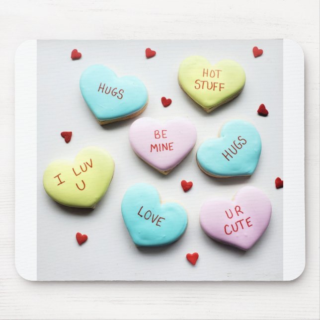 Tapis De Souris Valentines Conversation Coeur Merch (Devant)