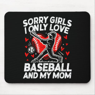 Tapis De Souris Valentines Day Baseball Désolé Filles Je N'Aime Qu