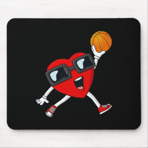 Tapis De Souris Valentines Day Heart Dunking A Basketball Boys Gir