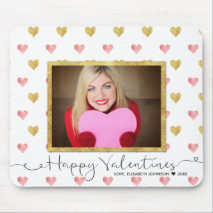 Tapis De Souris Valentines Jour Parties scintillant Coeur Script P