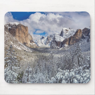 Tapis De Souris Vallée de Yosemite dans la neige