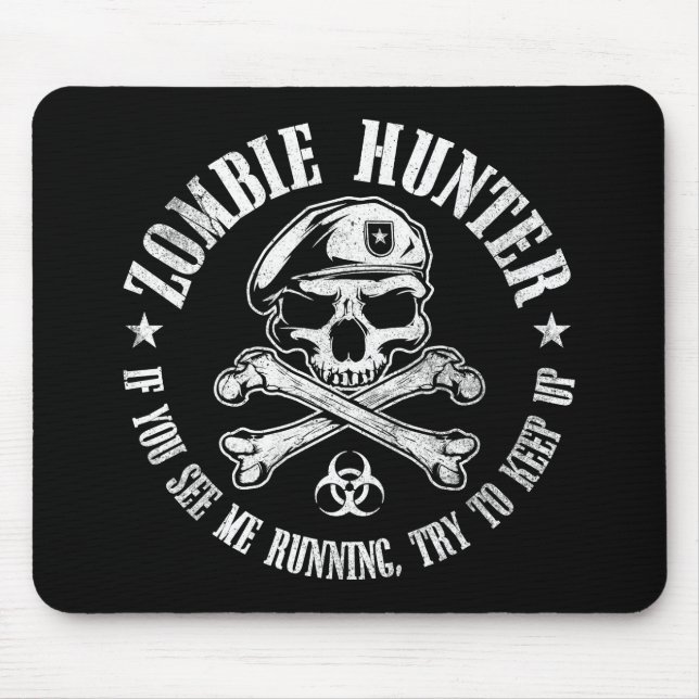Tapis De Souris vampires de chasseur de zombi vivant complètement (Devant)