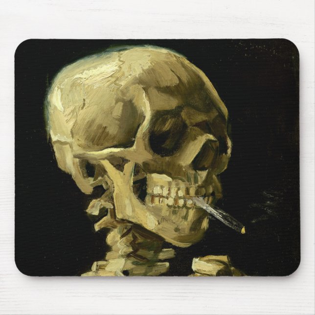 Tapis De Souris Van Gogh Fumer du squelette (Devant)