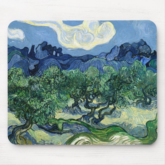 Tapis De Souris Van Gogh La peinture paysagère des oliviers (Devant)