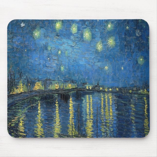 Tapis De Souris Van Gogh Nuit étoilée sur le Rhône (Devant)