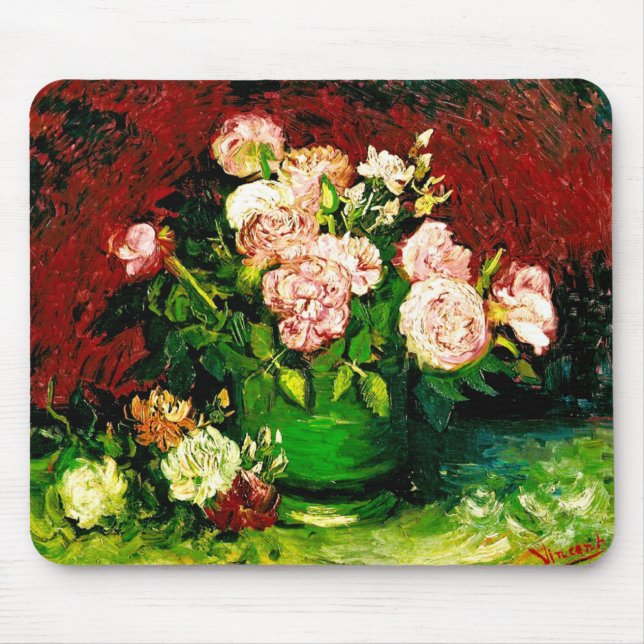 Tapis De Souris Van Gogh Peonies et Roses (Devant)