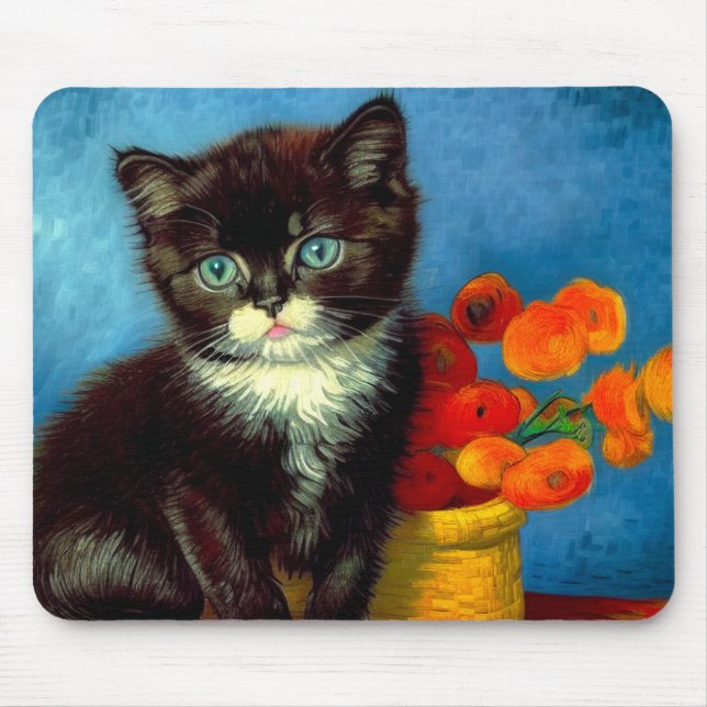 Tapis De Souris Van Gogh Tuxedo Cat (Devant)