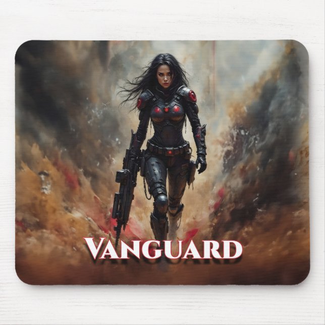Tapis De Souris Vanguard – Guerrière Féminine Futuriste (Devant)