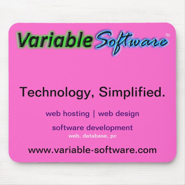 Tapis de souris variable de logiciel, rose (Devant)