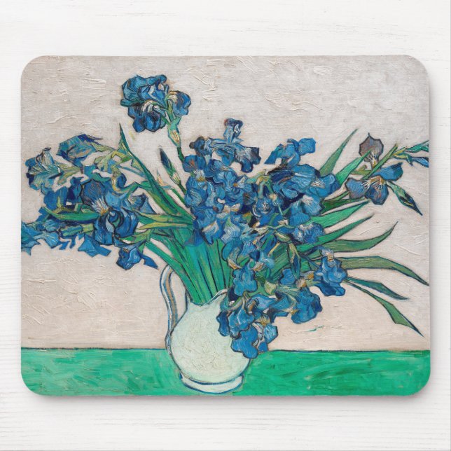 Tapis De Souris Vase avec Irises, Van Gogh (Devant)