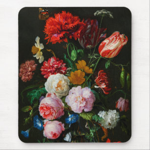 Tapis De Souris Vase de verre avec des fleurs