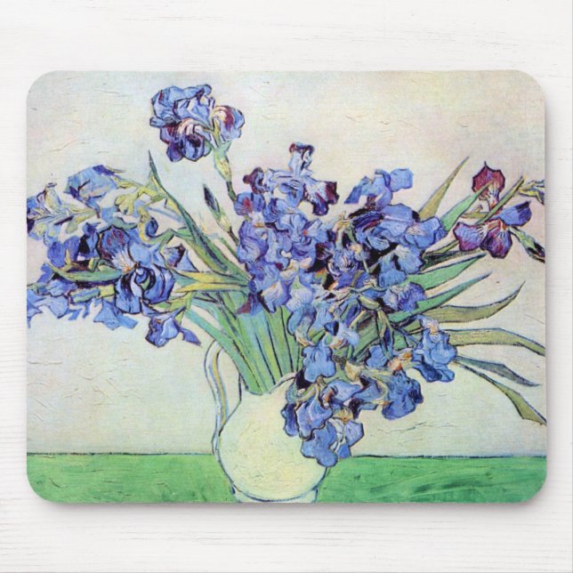 Tapis De Souris Vase Still Life avec Irises par Vincent van Gogh (Devant)