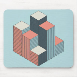 Tapis de souris vectoriel de blocs de ville isomét