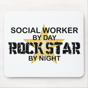 Tapis De Souris Vedette du rock d'assistant social par nuit