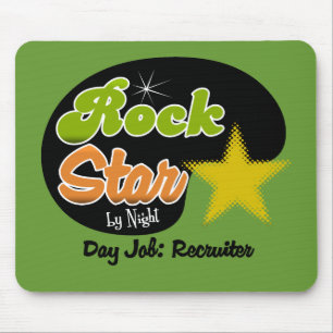 Tapis De Souris Vedette du rock par nuit - recruteur du travail de