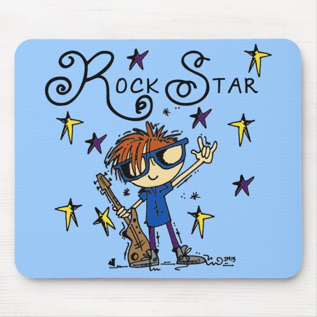 Tapis De Souris Vedette du rock rousse de garçon (Devant)