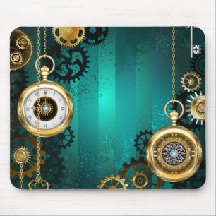 Tapis De Souris Veille bijoux Steampunk sur un Arrière - plan vert