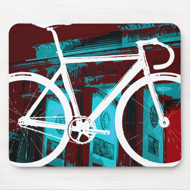 Tapis De Souris Vélo Berlin - bleu rouge de voie (Devant)