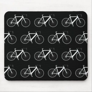 Tapis De Souris Vélo blanc sur noir