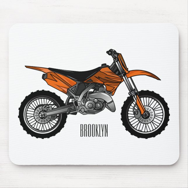 Tapis De Souris Vélo droit hors route moto / motocross dessin anim (Devant)