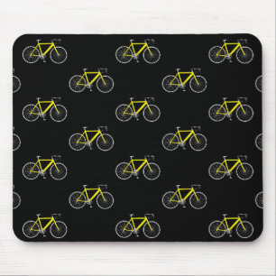 Tapis De Souris vélo jaune sur noir