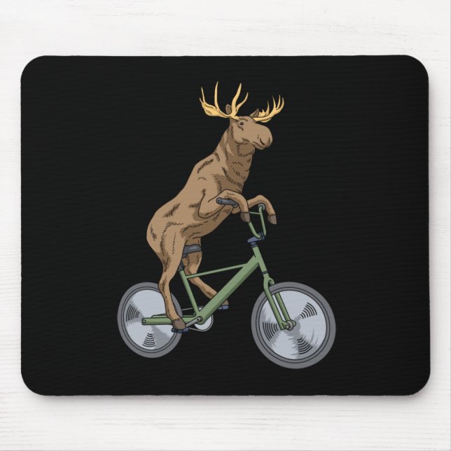 Tapis De Souris Vélo Moose Cadeaux Hommes Femmes Moose (Devant)