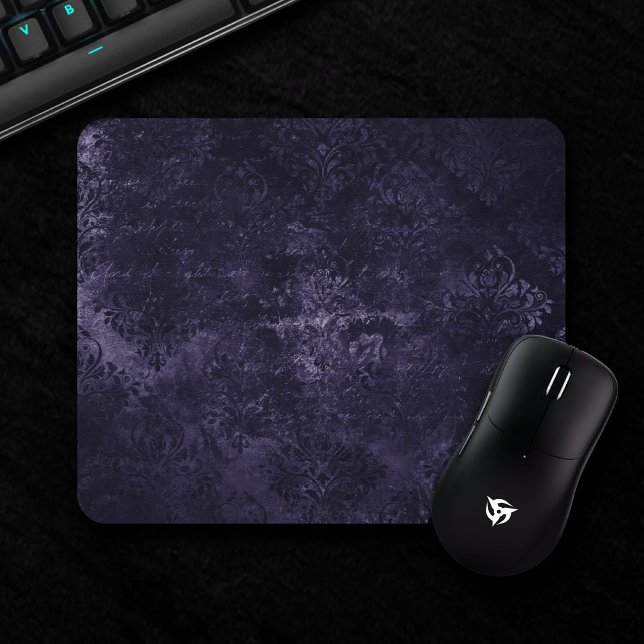 Tapis De Souris Velvety Midnight Damask | Indigo Purple Grunge (Créateur téléchargé)