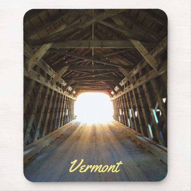Tapis De Souris Venez à la lumière - Pont couvert du Vermont (Devant)