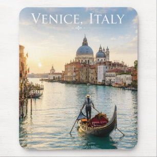 Tapis De Souris Venise Italie Grand Canal Gondole Coucher de solei