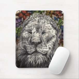 Tapis De Souris Vent Sous Mes Ailes Lion Papillon de la faune Art