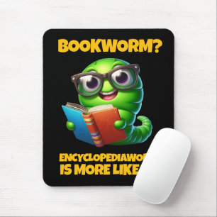 Tapis De Souris Ver de bibliothèque drôle? Ver d'encyclopédie est 