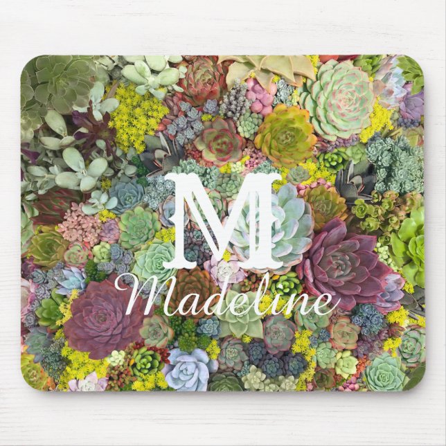 Tapis De Souris Verdure colorée Succulents (Devant)