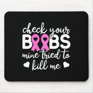 Tapis De Souris Vérifiez votre Boo Bees Breast Cancer Awareness Co