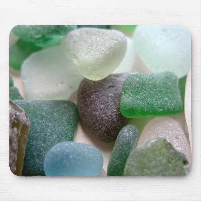 Tapis De Souris Verre de mer bleue et verte (Devant)
