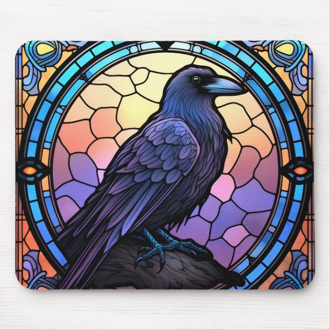Tapis De Souris Verre Éffrayant Raven (Devant)