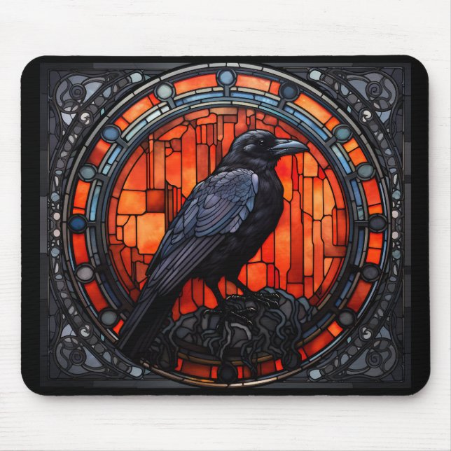 Tapis De Souris Verre Éffrayant Raven (Devant)