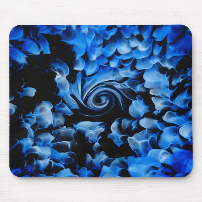 Tapis De Souris Verre noir et bleu Abstrait (Devant)
