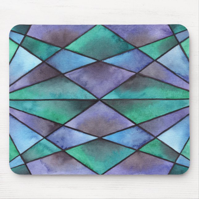 Tapis De Souris Verre souillé de vert bleu (Devant)