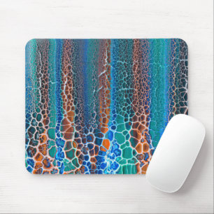 Tapis De Souris Verre Turquoise orange abstrait