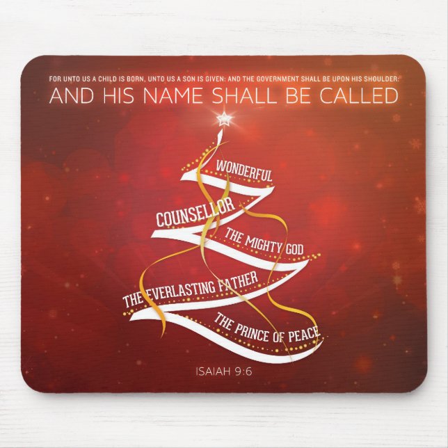 Tapis De Souris Vers de bible de 9:6 de Noël Mousepad - d'Isaïe (Devant)