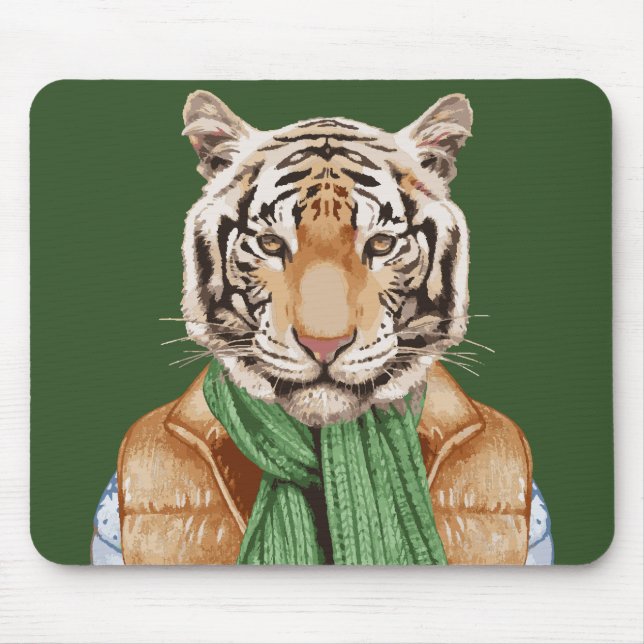 Tapis De Souris Vers le bas tigre de gilet (Devant)