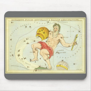 Tapis De Souris Verseau, Constellation Vintage, Miroir d'Urania