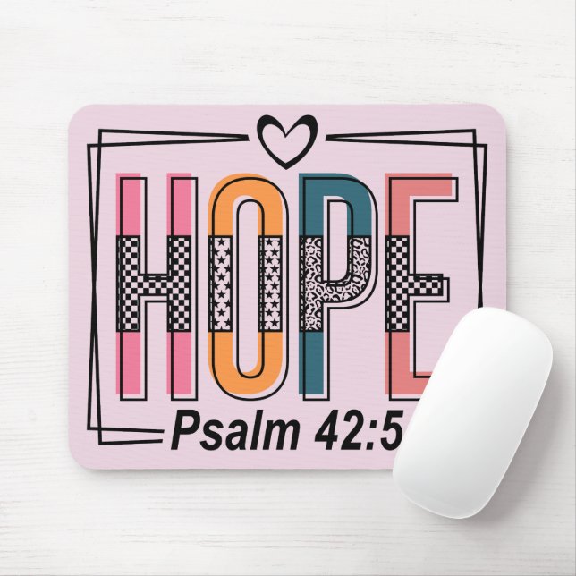 Tapis De Souris Verset biblique d'espoir inspirant (Avec souris)