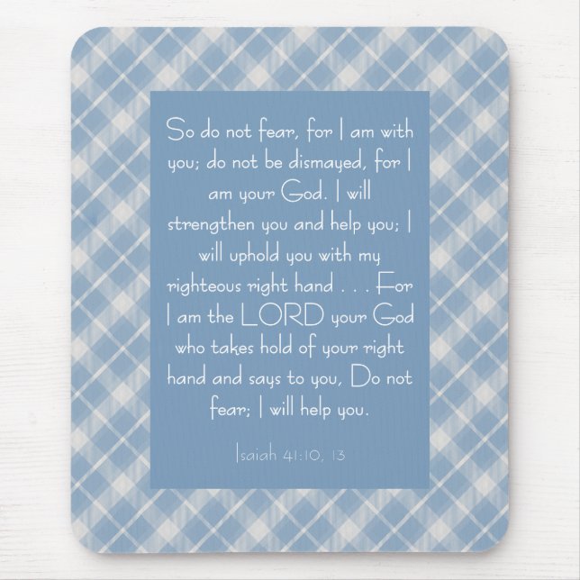 Tapis De Souris Verset biblique personnalisable Ésaïe 41:10, 13 (Devant)
