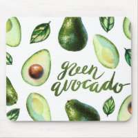 Vert aquarelle Avocado Moderne Calligraphie