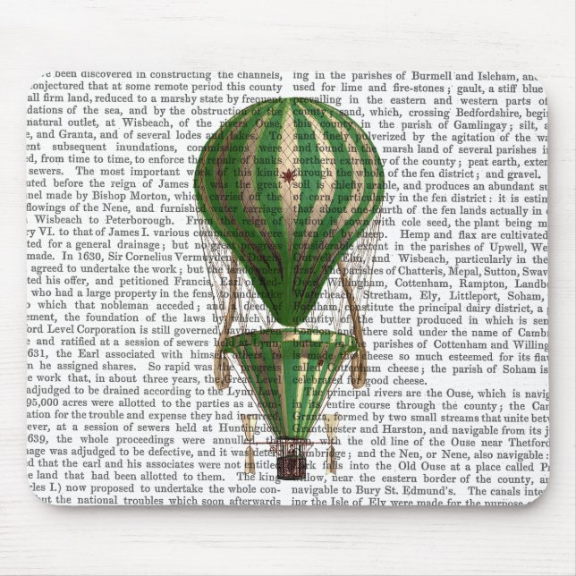 Tapis De Souris Vert ballon à air chaud (Devant)
