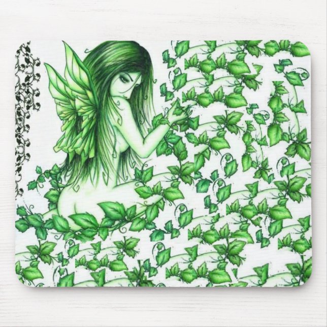 Tapis de souris vert de fée de lierre ! (Devant)