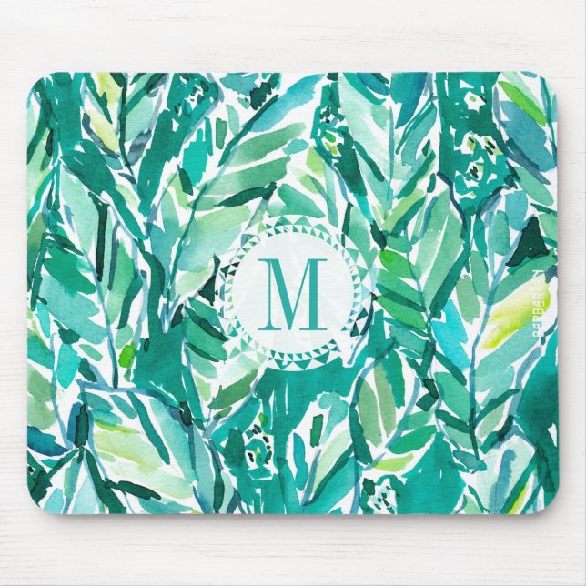 Tapis De Souris Vert de JUNGLE de FEUILLE de BANANE tropical (Devant)