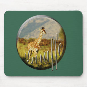 Tapis De Souris Vert de mousepads de safari de faune de bébé de